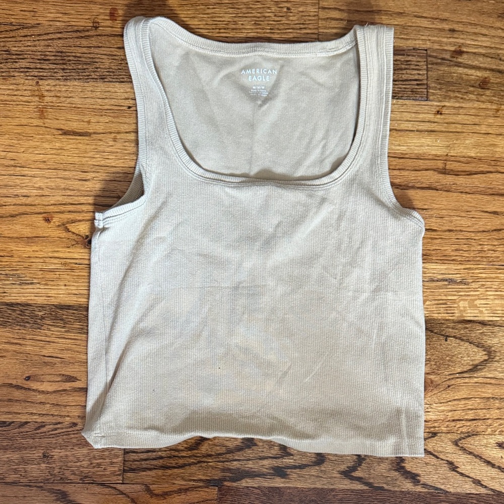 American Eagle Outfitters Women's Cream Tank Top